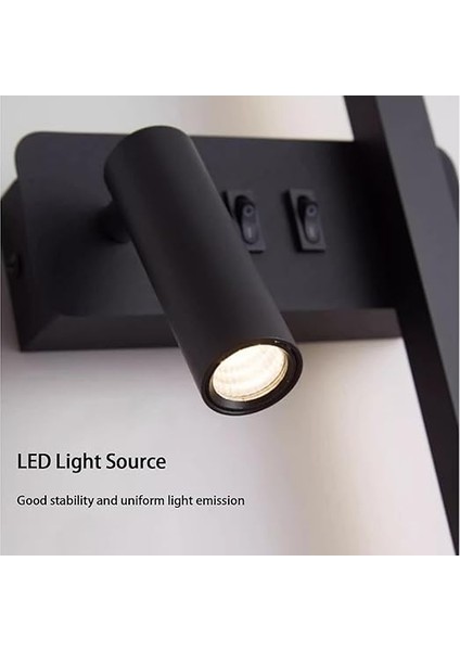 Iç Mekan Uzaktan Kumandalı Uzun LED Duvar Lambası Duvar Lambası 2700 K-6500 K Kısılabilir Duvar Aydınlatmaları 360° Dönen Spot Demir Akrilik Mutfak Yatak Odası Için (62 Cm, Siyah) modelleri