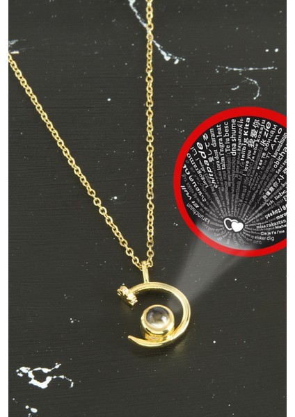 shop Çivi Lüks Çelik Kolye 100 Dilde Seni Seviyorum-Sarı fiyatları