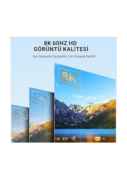 Dp To HDMI Kablo 8k 60Hz 4K 240Hz Hdr 3D 48GBPS Örgülü Displayport To HDMI Kablo 2 Metre fırsatları