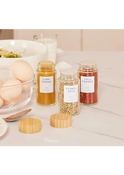 2'li Cam Tuzluk ve Karabiberlik Seti Bambu Kapaklı Şık Baharatlık Takımı fiyatları