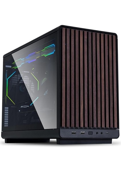 Li Dan Case A3 Siyah Ahşap Cam M-Atx Mini-Tower Kasa (G99.A3X-WDG.00)