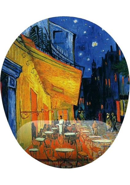 Fikirler Van Gogh Cafe De Terrace Bilek Destekli Mouse Pad