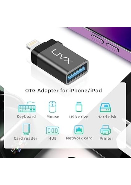 Lightning To USB 3.0 Otg Çevirici Adaptör Siyah Otglgm modelleri