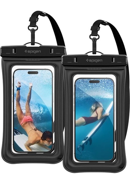 Aqua Shield Floating Waterproof Ipx8 Sertifikalı Su Geçirmez Yüzer Kılıf (2 Adet) A610 Siyah - AMP04527