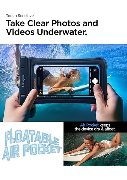 Aqua Shield Floating Waterproof Ipx8 Sertifikalı Su Geçirmez Yüzer Kılıf (2 Adet) A610 Siyah - AMP04527 fırsatları