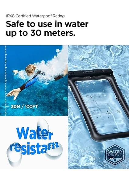 Aqua Shield Floating Waterproof Ipx8 Sertifikalı Su Geçirmez Yüzer Kılıf (2 Adet) A610 Siyah - AMP04527 indirimleri