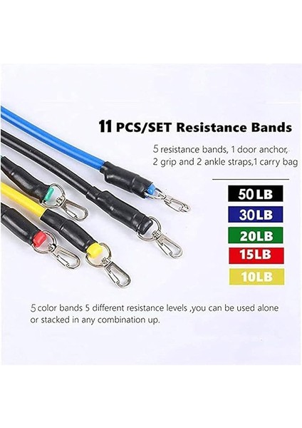 Direnç Lastiği Seti 11 Parça – Fitness, Pilates, Evde Spor ve Vücut Geliştirme Egzersiz Seti fiyatları