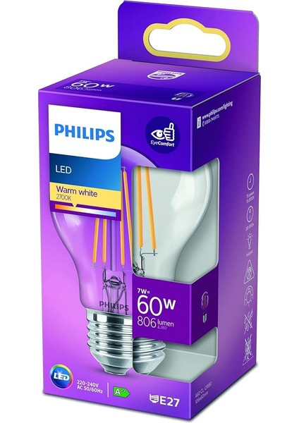 LED Classic 60W A60 E27 Non-Dim 2700K Sarı Işık LED Filament Ampul fırsatları