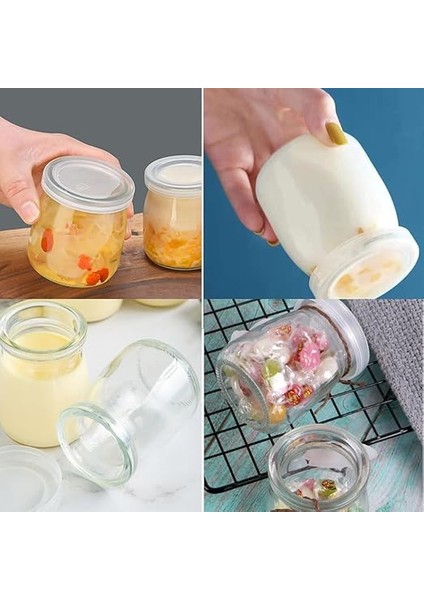 Adet 100 ml Puding Yoğurt Tenceresi, Kapaklı Küçük Kavanozlar, Kapaklı Mini Cam Şişeler modelleri