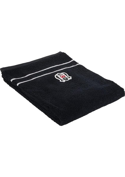 Beşiktaş Lisanslı Arma BASKILI%100 Pamuk Banyo Havlusu, Siyah, 70X140 cm