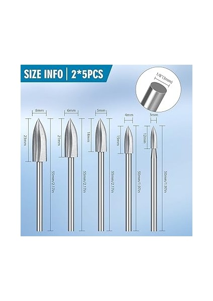 20 Adet Sert Metal Freze Ucu Seti, Hss Freze Pimi Zımpara Matkabı, 3 mm Şaftlı, Ahşap Gravürleme, Oyma, Delme, Heykel Için, Dremel Çok Amaçlı Alet Için Uygun fırsatları