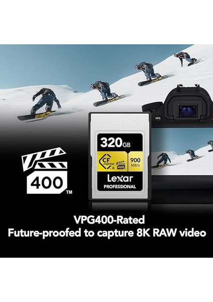 320GB Profesyonel Cfexpress Tip A Gold Serisi Hafıza Kartı, 900MB/S'YE Kadar Okuma, Sinema Kalitesinde 8k Video, Anma Vpg 400 (LCAGOLD320G-RNENG) fiyatları