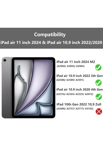 Ipad Air 11INÇ 2024 Air 4-5-6.nesil 10.9 ile Uyumlu Kılıf Pen Charge Kalem Bölmeli Orj Kapak Case, Koyu Yeşil fiyatları