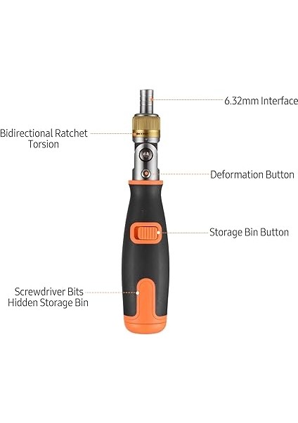 Yönlü Cırcır Tornavida 10'u 1 Arada Çok Uçlu Cırcır Tornavida Seti 6.23MM Ayarlanabilir Somun Sürücü Aracı fırsatları