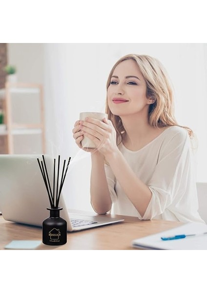 Kamış Difüzör Çubukları - Kamış Difüzörleri-Kamış Çubukları - Difüzör Cam Şişeler-Difüzör Yedekleri- Aroma Kokusu Için Doğal Rattan Ahşap Değiştirme (25,4 cm Siyah) indirimleri