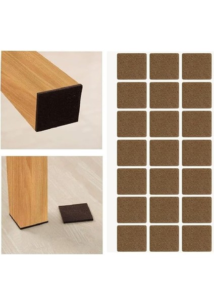 Mobilya Keçesi,kendinden Yapışkanlı Zemin Koruyucu Kahverengi (30X30MM)