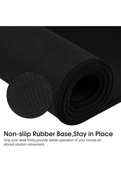 Süper Kalite 90X40 Büyük Boy Xxl Mouse Pad Kauçuk Alt Taban, Yumuşak Kumaş Oyuncu Mousepad, Bilgisayar ve Dizüstü Bilgisayar Uyumlu 90 40 Mouse Pad (Düz Siyah) fiyatları