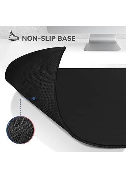 Süper Kalite 90X40 Büyük Boy Xxl Mouse Pad Kauçuk Alt Taban, Yumuşak Kumaş Oyuncu Mousepad, Bilgisayar ve Dizüstü Bilgisayar Uyumlu 90 40 Mouse Pad (Düz Siyah) indirimleri