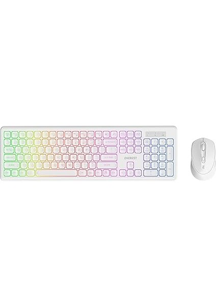 KM-319BT 2.4g+Bt1+Bt2 Çoklu Cihaz Bağlantılı Q Set Kablosuz Tak ve Kullan Klavye + Mouse (Beyaz) fiyatları