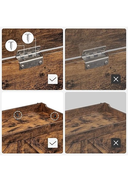 Ayakkabı Bankı, Depolama Alanlı Oturma Bankı, Oturma Sandığı, 2 Güvenlik Menteşesi, Saklama Dolabı, Ahır Tarzı, 40 x 100 x 46 Cm, Vintage Kahverengi LSB060T01 indirimleri