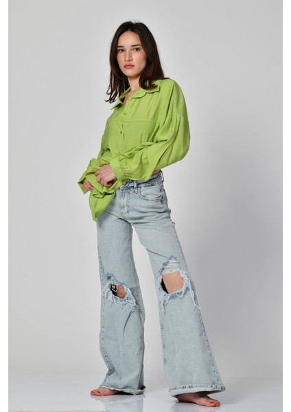 Big Dart Uzun Oversize Gömlek - Fıstık Yeşili Fıstık Yeşili - 42 indirimleri