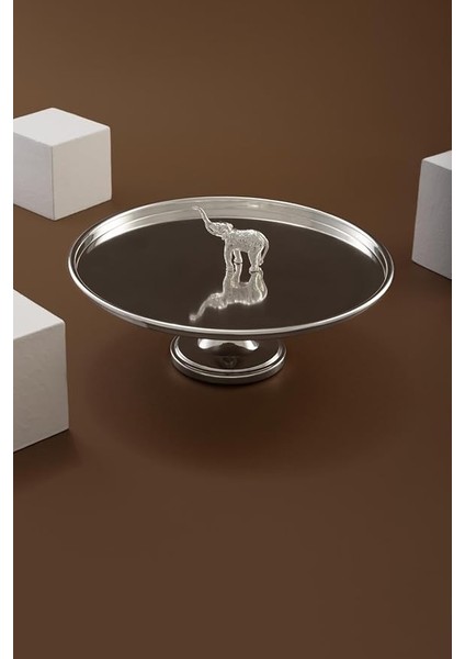 Ganesha Pasta Kek Gümüş Servis Tabağı