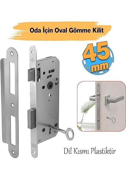 Oda Kapı Pvc Kapı Ahşap Kapı Wc Banyo Gömme Kilit Gövde Kilidi Silindirsiz Barelsiz 45 mm fiyatları