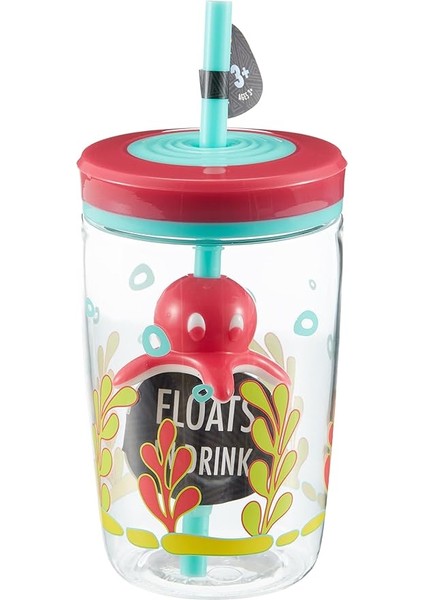 Yüzen Ahtapot Pipeli Tritan Bardak 470 Ml, Mavi