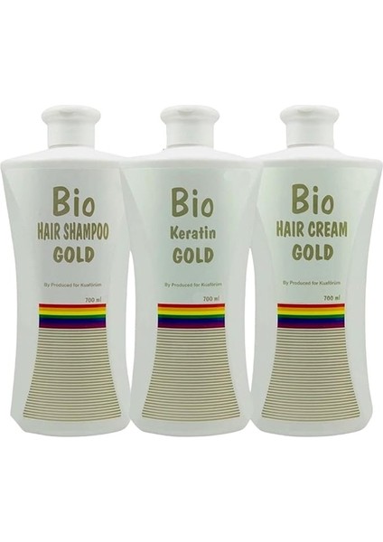 Keratin Gold Brezilya Fönü 3’lü Set Şampuan 700 Ml+ Saç Kremi 700 Ml+ Keratin 700 ml 31510