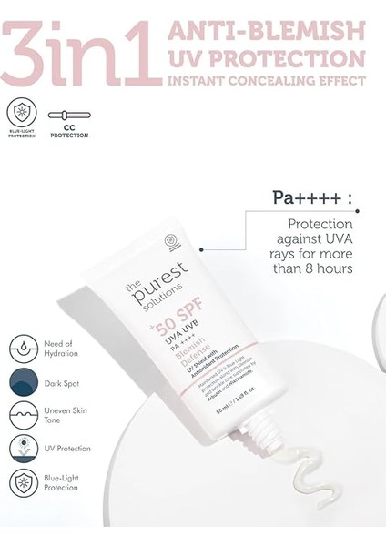 Purest Solutions Lekeli Ciltler Için Antioksidan Destekli Güneş Kremi, 50+ Spf Uva/uvb Blemish Defense, Antioxidant Protection modelleri