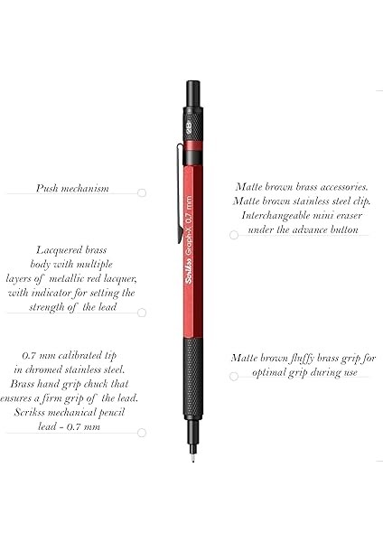 Office Graphx Versatil Kalem 0.7 mm Kırmızı indirimleri