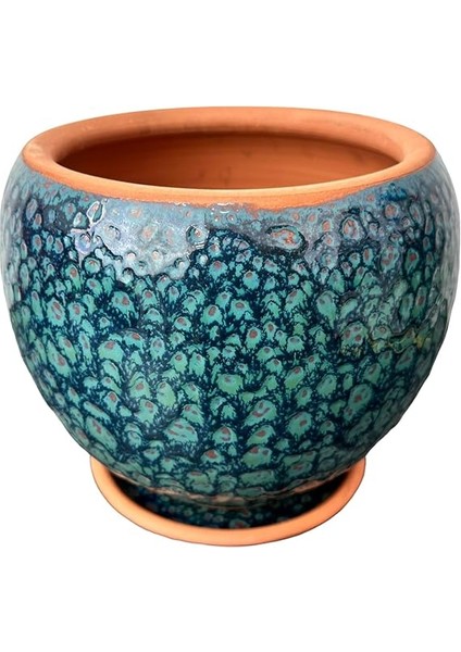 Tasarımı Ev Dekorasyon Lacivert Şekilli Artistik Çift Sırlı Iç ve Dış Mekan Kullanımlı Tabaklı Toprak Terrakota Saksı Saksılık Salon Çiçeklik fiyatları