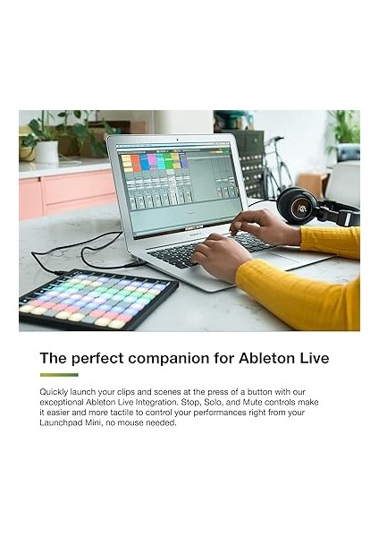 Launchpad Mini Mk3, Taşınabilir Mıdı 64-Pad, Ableton Live ve Logic Pro Performansları Için USB Izgara Denetleyicisi, Siyah modelleri