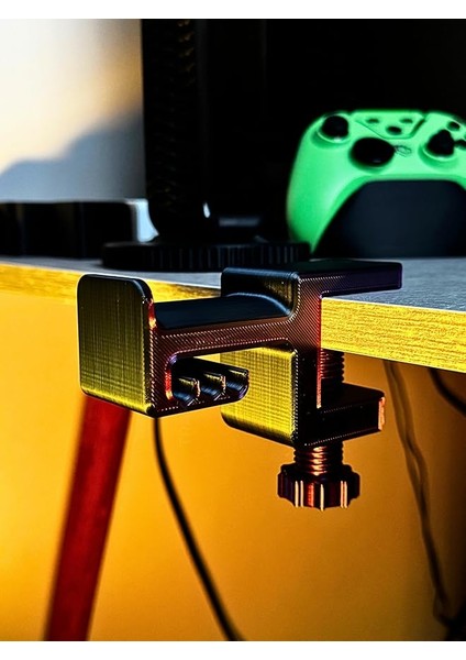 Siyah-Mor Asılabilir Kulaklık Standı | 3D Premium Tasarım | Gamer Masa Kenarı Aksesuarı | Galactic Shade Limited Edition