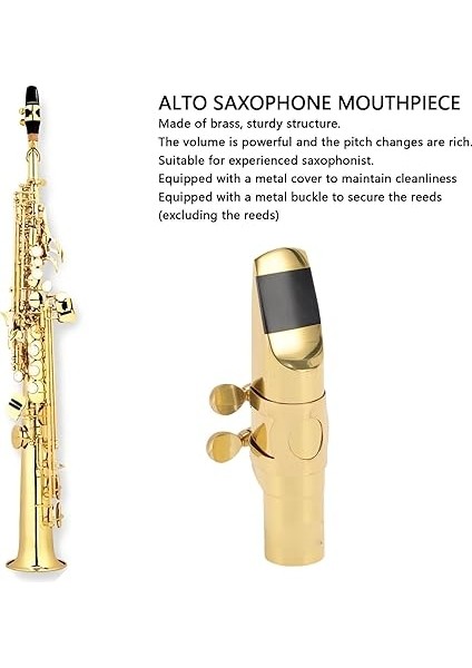 Alto Saks Saksafon Ağızlık, Pirinç Metal Eb Alto Sax Ağızlıklar Saksafon Profesyonelleri ve Yeni Başlayanlar, 5 Bahşiş Açma Pirinç E Düz Sax Moutherip Cap indirimleri