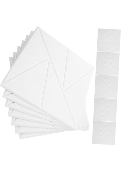 12 Adet Ses Geçirmez Duvar Emici Panel Akustik Paneller Dekoratif Ses Yalıtımı Akustik Dekoratif Duvar Panelleri Ses Yalıtımı Panelleri Beyaz Polyester