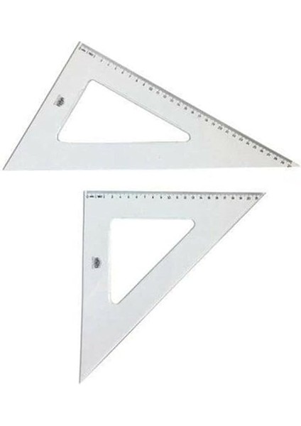 Teknik Okul Öğrenci Gönye Seti Büyük Boy (32 Cm) 30-60-90 ve 45-45-90 modelleri