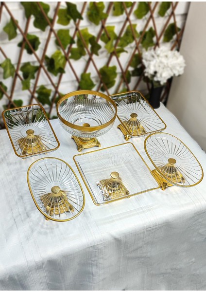 Seçkinev Flow 6 Parça Ayaklı Masa Sunum Tabağı Set fiyatları