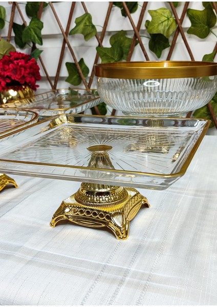 Seçkinev Flow 6 Parça Ayaklı Masa Sunum Tabağı Set modelleri