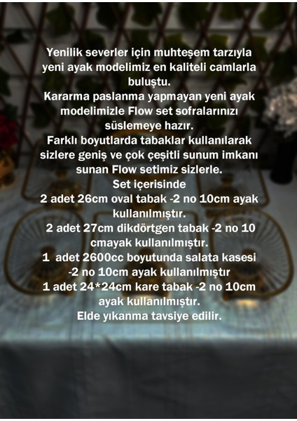 Seçkinev Flow 6 Parça Ayaklı Masa Sunum Tabağı Set indirimleri