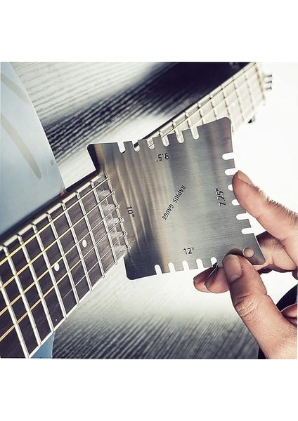 Gitar Luthier Ölçüm Aleti Seti Tel Hareket Cetveli Tel Altı Yarıçap Ölçer Gitar Radyan Cetveli 32 B Feeler Ölçer Gümüş modelleri