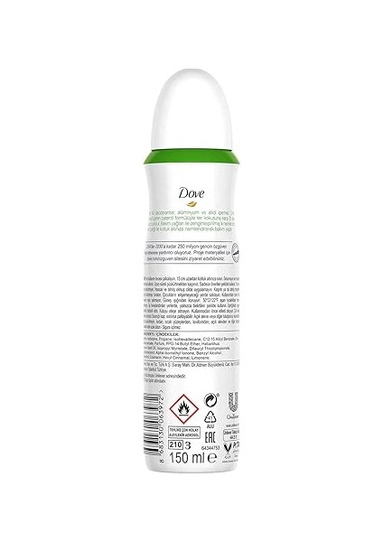 Kadın Deodorant%0 Alüminyum Salatalık &amp; Yeşil Çay 150ML fiyatları