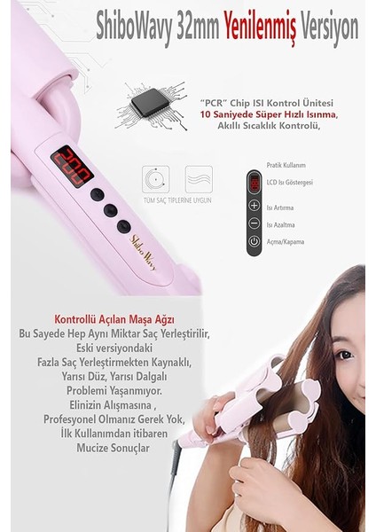 Jolvena Derin Wag Tipi Su Dalgası Saç Maşası 32 mm fiyatları
