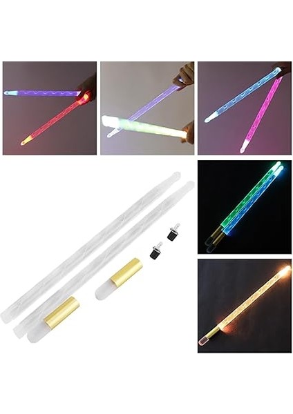 2 Adet Baget, LED Işıklı Baget Hareket Bagetleri Büyük Ölçekli Gece Etkinlikleri Için Parlayan LED Bagetler Gece 5A modelleri