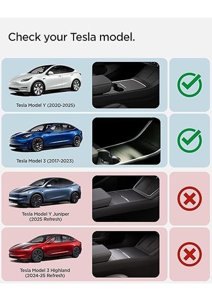 Tesla Model Y (2024-2023) &amp; Model 3 (2023) Orta Konsol Gizli Saklama Kutusu TO221 Black - ACP04509 fiyatları