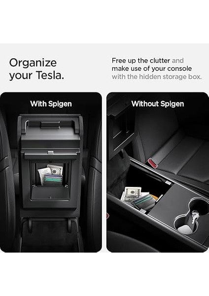 Tesla Model Y (2024-2023) &amp; Model 3 (2023) Orta Konsol Gizli Saklama Kutusu TO221 Black - ACP04509 indirimleri