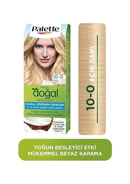Kalıcı Doğal Renkler 10-0 Açık Sarı Saç Boyası modelleri