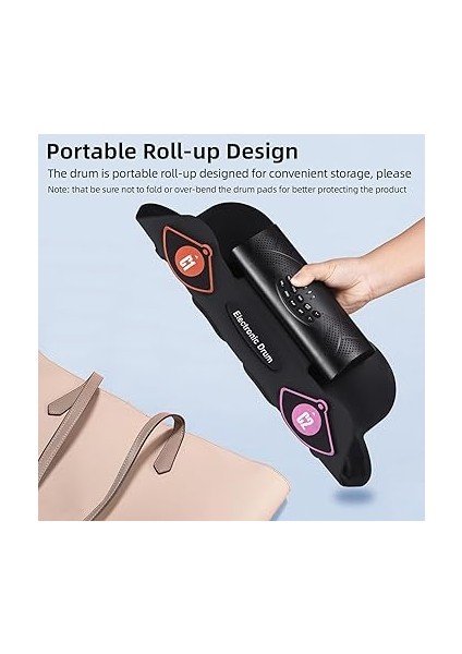 Elektronik Davul Seti El Rulo Davul Seti 9 Ped Davullu Dahili Stereo Hoparlör Ayak Pedalı Tatil Doğum Günü Si Renkli Uygulama Pedi Bateri Kiti indirimleri