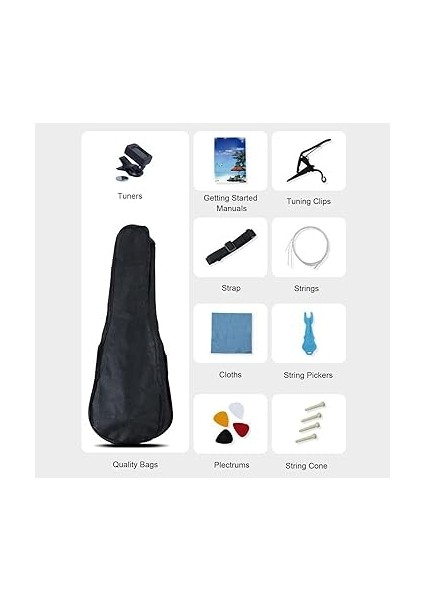 Gitar Aksesuarları Kiti ile Gitar Dizeleri Akortçular Pena Gitar Askıları Halk Klasik Komple Set 21 Inç Ukulele Aksesuarları fiyatları