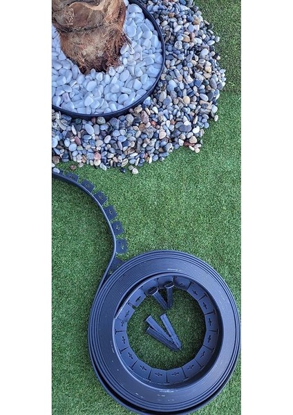 Moda Çim Ayırıcı 2 Metre Siyah Çim Sınırlayıcı Taş Toprak Ayıracı Çim Ayracı Çim Ayırıcı Bariyeri